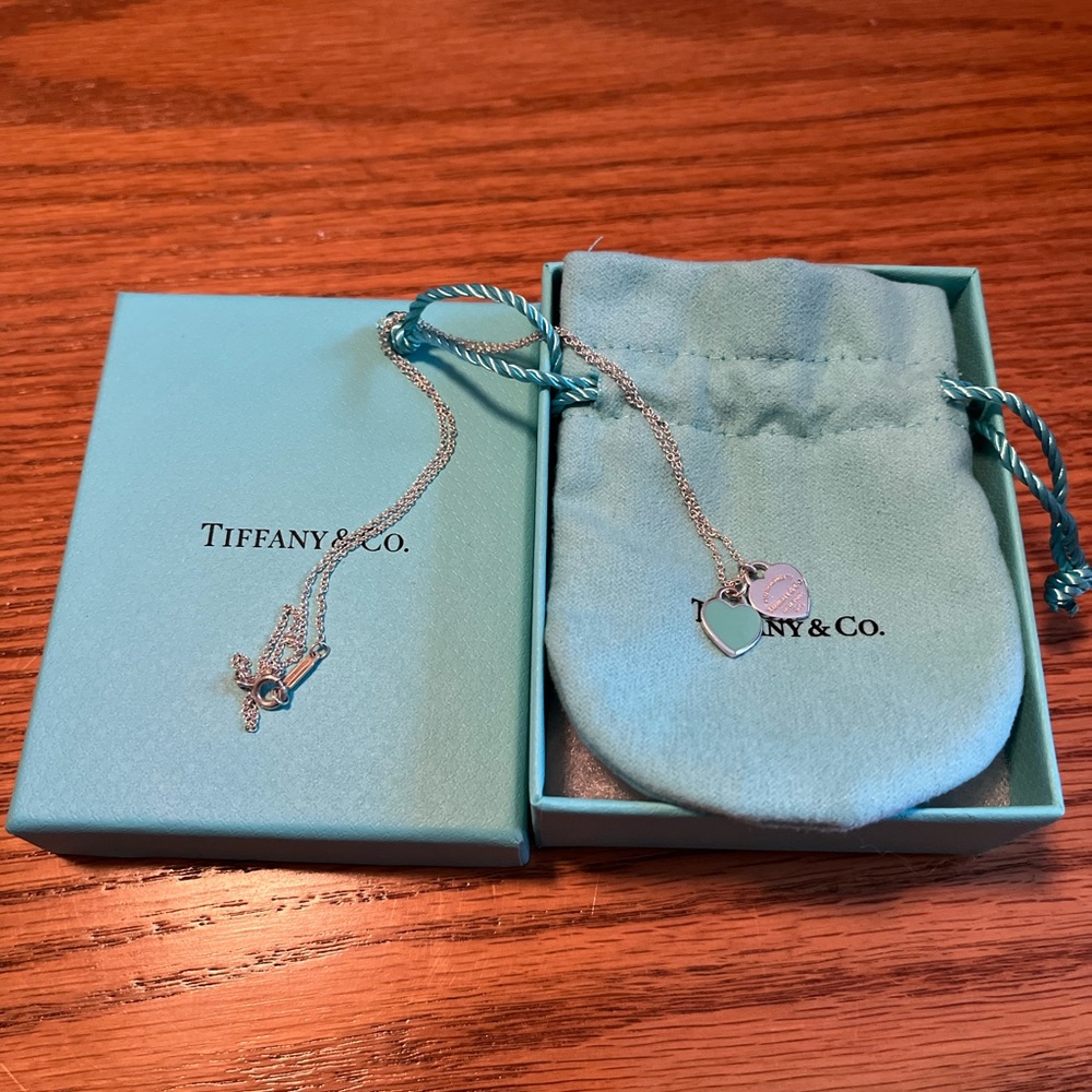 Tiffany & Co. blue heart pendant necklace